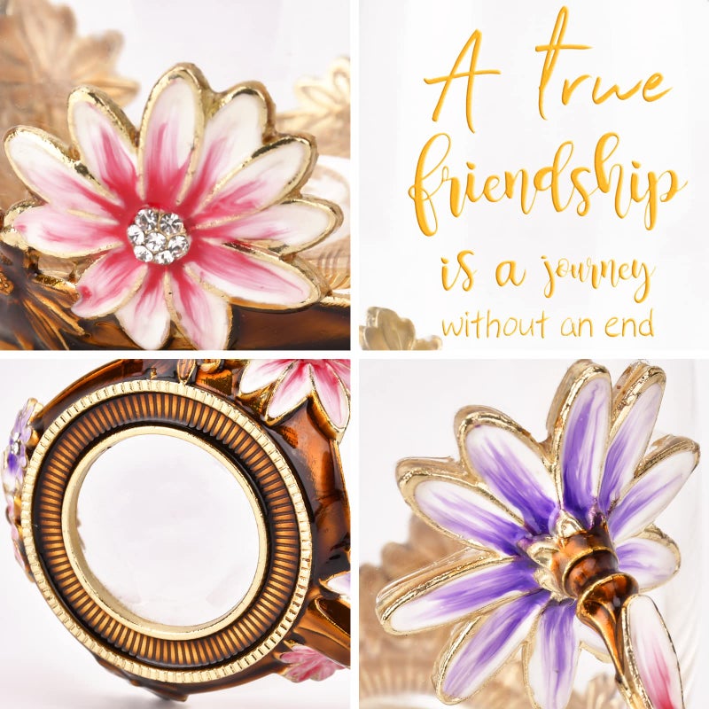 OEAGO Friendship Gifts for Women Best Tea Cup Friend Gifts for Women Flower Coffee Mug Christmas Birthday Gifts for Female Coworker - Image 4